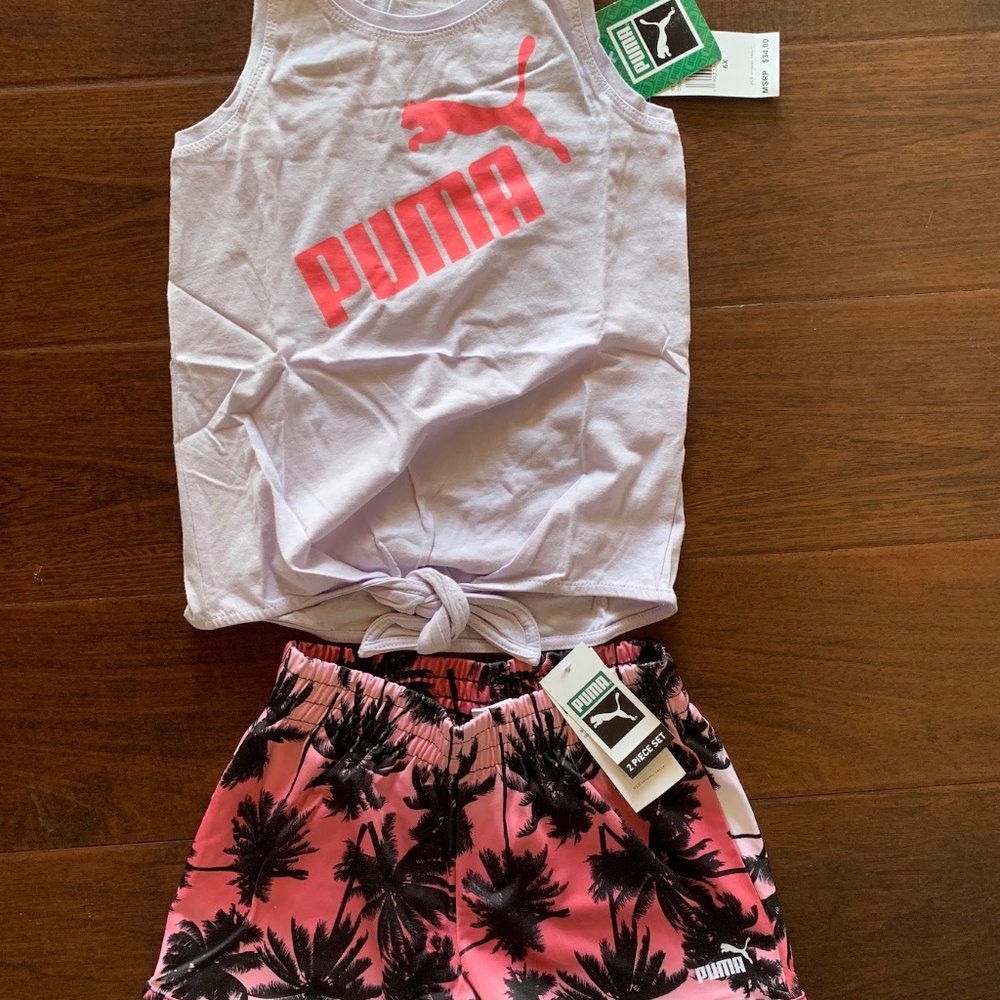 PUMA Kids 2 Piece Set - Tank Top and Shorts - Size 6X